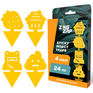 24-Pack Sticky Insect Traps - Novelty Emoji