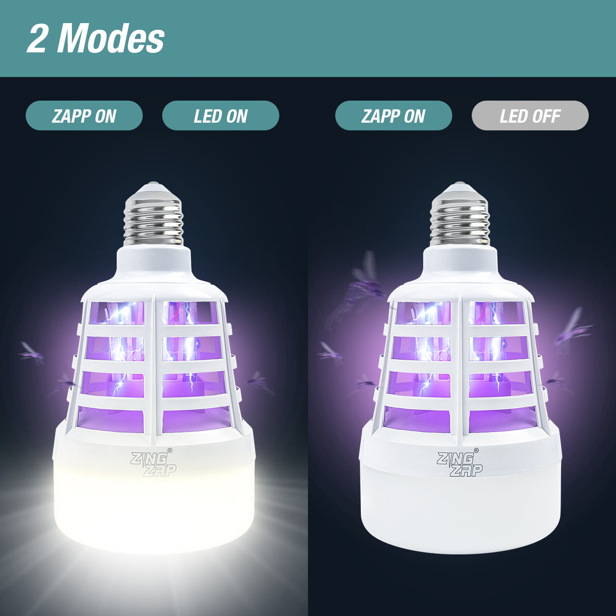 Dual Function Mosquito Zapper LED Light Bulb ZingZapUSA