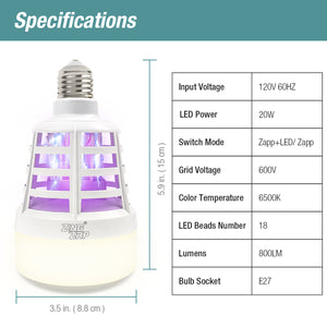 Dual-Function Mosquito Zapper LED Light Bulb